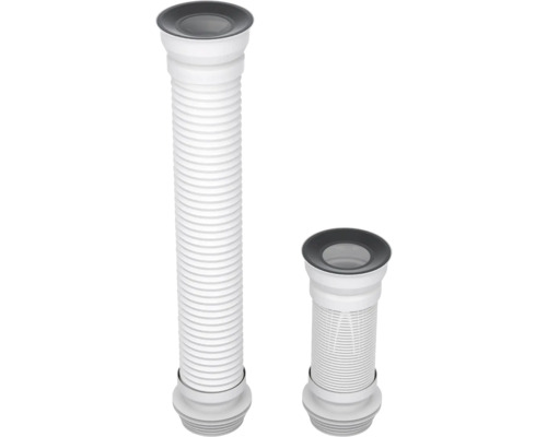 Racord WC flexibil Essentiels cu inserție metalică 320-600 mm Două sifoane flexibile din plastic pentru chiuvete și lavoare