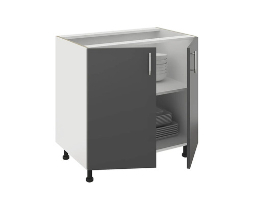 Dulap inferior de bucătărie cu două uși, deschis