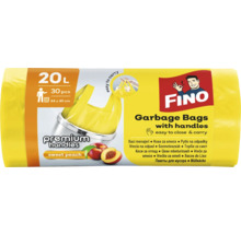 Saci de gunoi Fino cu mânere, 20 litri, 30 bucăți