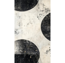 Artă abstractă cu model circular în negru şi alb