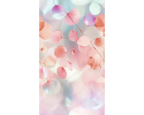 Reprezentare abstractă cu elemente florale roz