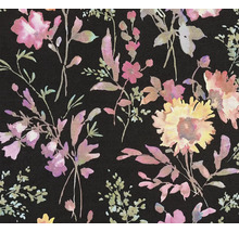 Material textil cu model floral pe fundal întunecat