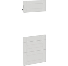 Două uși de mobilier albe cu structură lamelară