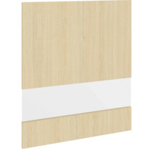 Ușă de dulap cu decor de lemn și bandă decorativă albă