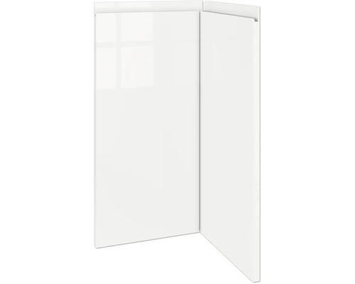 Două fronturi de mobilier albe lucioase