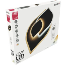 Ambalajul unei lămpi de design Levy LED cu un maxim de 5360 lumeni și o putere maximă de 65 wați de la Avide