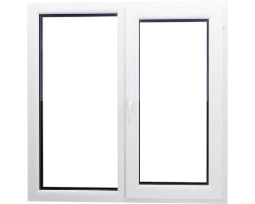 Fereastră PVC termopan Sunny Decor 116x116 cm albă deschidere simplă dreapta + fixă Fereastră cu două canaturi