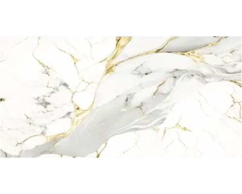 Gresie interior porțelanată glazurată rectificată Angelo Oro 60x120 cm Placă de marmură cu granulație