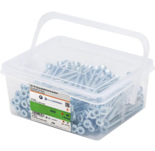Șuruburi pentru plăci aglomerate de 5 x 80 milimetri într-o cutie transparentă din plastic