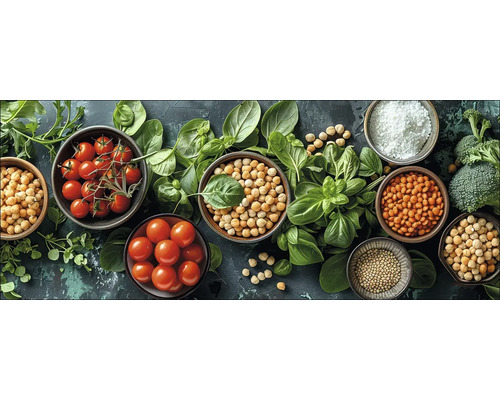 Diverse boluri cu ingrediente precum legume și leguminoase