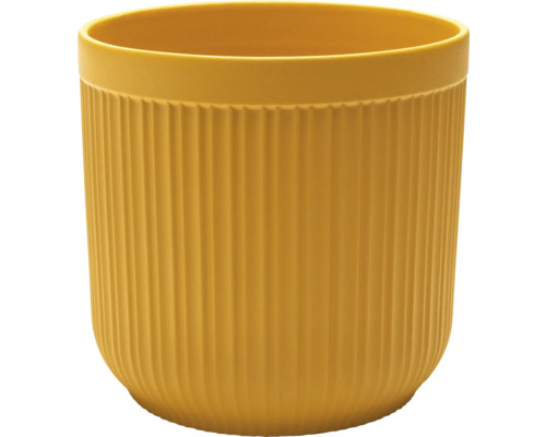 Ghiveci galben cu suprafață canelată