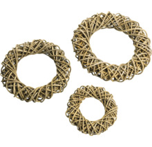 Trei coroane decorative din ratan