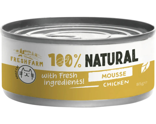 Freshfarm hrană pentru pisici mousse pui, conservă 85g
