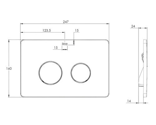 Desen tehnic al unei plăci de acționare cu dimensiuni