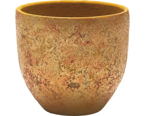 Mască ghiveci flori ceramică Ø 16 cm H 14 cm cupru Ghiveci de flori din faianță