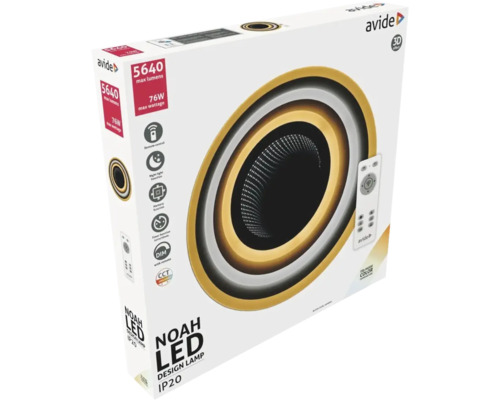 Ambalajul lămpii de design Noah LED cu 5640 lumeni maximi și 76 wați putere maximă