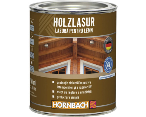 Lazură pentru lemn Hornbach incoloră 750 ml Lazură pentru lemn la cutie cu logo-ul Hornbach