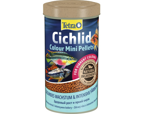 Conservă hrană pește Tetra Cichlid Colour Mini Pelets