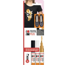 Marker textil Marabu Textil Plus cu exemple de design textil