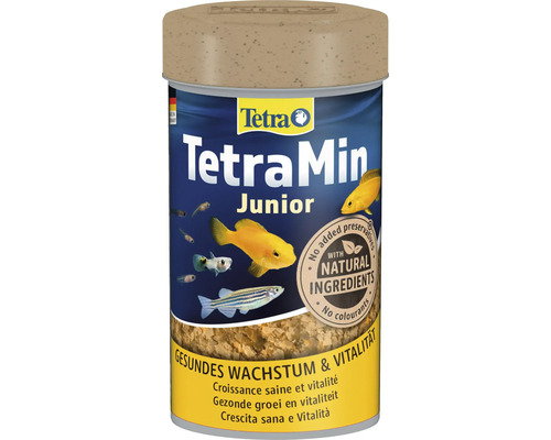 Cutie cu hrană pentru pești TetraMin Junior