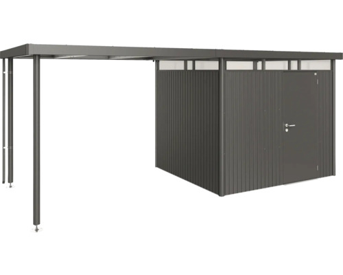 Acoperiș lateral pentru magazie Biohort HighLine 3 S gri închis metalizat Magazie metalică de grădină cu carport pentru exterior