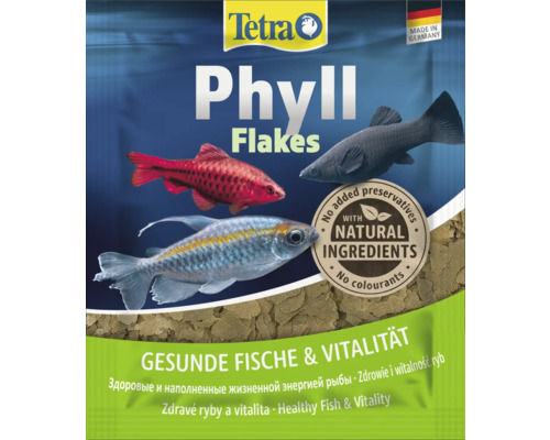 Hrană pentru pești, fulgi, Tetra Phyll plic, 12 g Pachet de hrană pentru pești Tetra Phyll Flakes