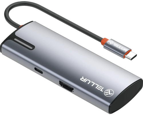 Hub USB-C cu logo Tellur cu diferite porturi
