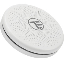 Senzor rotund Smart Home cu orificii de ventilație și logo