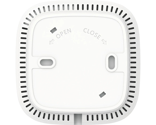 Partea inferioară a detectorului de fum cu indicator de deschidere și închidere