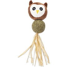 Jucărie pentru pisici bufniță cu iarbă pisicii și rafie