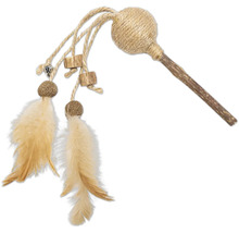 Jucărie pentru pisici cu pene, bile și bucăți de lemn