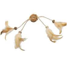 Jucărie pentru pisici cu pene și minge