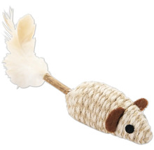 Jucărie pentru pisici șoarece cu pene