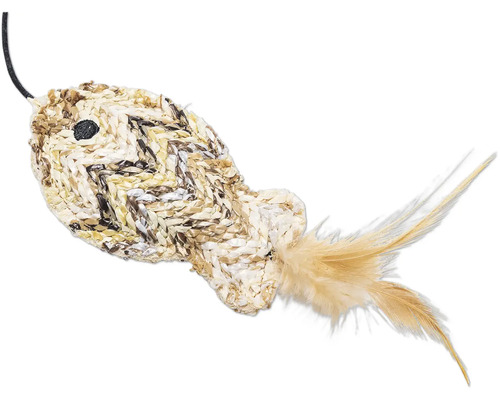 Jucărie pentru pisici șoarece cu pene