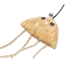 Jucărie pentru pisici din plută cu sfoară și clopoțel