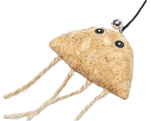 Jucărie pentru pisici din plută cu sfoară și clopoțel