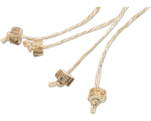 Șnururi decorative cu bucăți de lemn