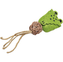 Jucărie pentru pisici cu design de broască, minge și sfoară