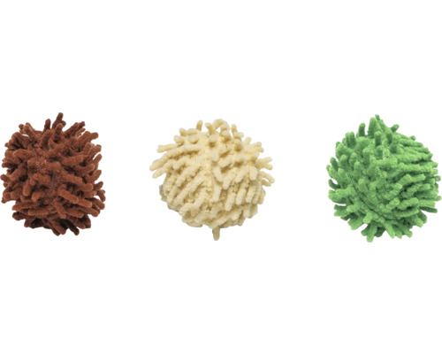Jucărie pisici Beeztees Dschungel Ruffles minge 4 cm Trei bile decorative din șenile