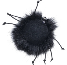 Jucărie neagră pentru pisici cu blană și clopoțel