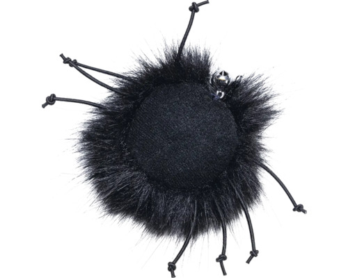 Jucărie neagră pentru pisici cu blană și clopoțel