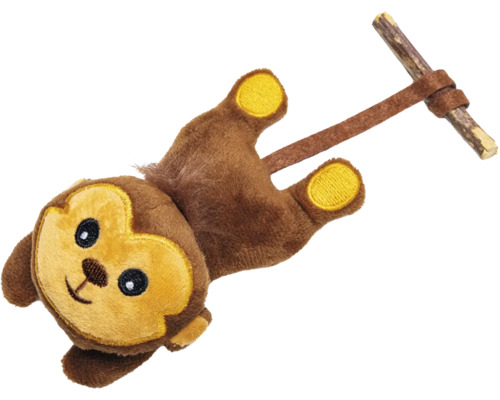 Maimuță de pluș cu băț de lemn