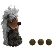 Arici de jucărie cu trei mingi de iarbă pisicii