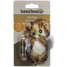Logo Beeztees. Jucărie pentru pisici în formă de bufniță cu bile de catnip.