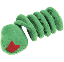 Șarpe verde din material textil ca jucărie pentru animale de companie