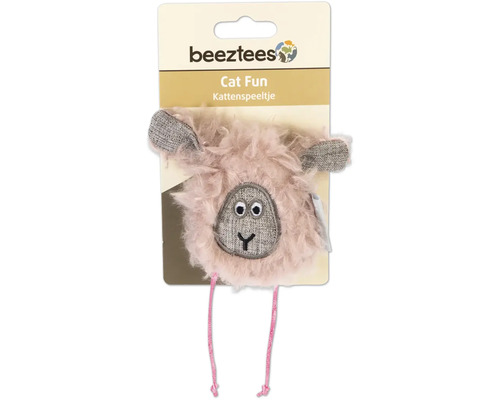 Logo Beeztees. Jucărie pentru pisici în formă de oaie cu șnururi.