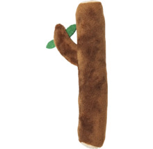 Stâlp de zgâriat pentru pisici în formă de trunchi de copac cu frunze.