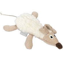 Șoarece de jucărie pentru pisici cu blană de pluș și corp din material textil