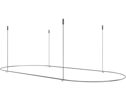 Bară pentru perdea de duș Burschberg Oval, inox, 75x150 cm, crom mat Cadru metalic pentru decor suspendat