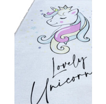 Covoraș de baie cu motiv de unicorn și inscripția Lovely Unicorn